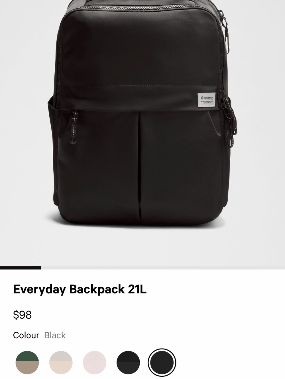 lululemon athletica Black Everyday Backpack